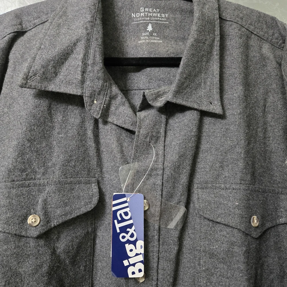 Great Northwest Clothing Company Dark Gray Shirt 4XLT - Picture 2 of 6